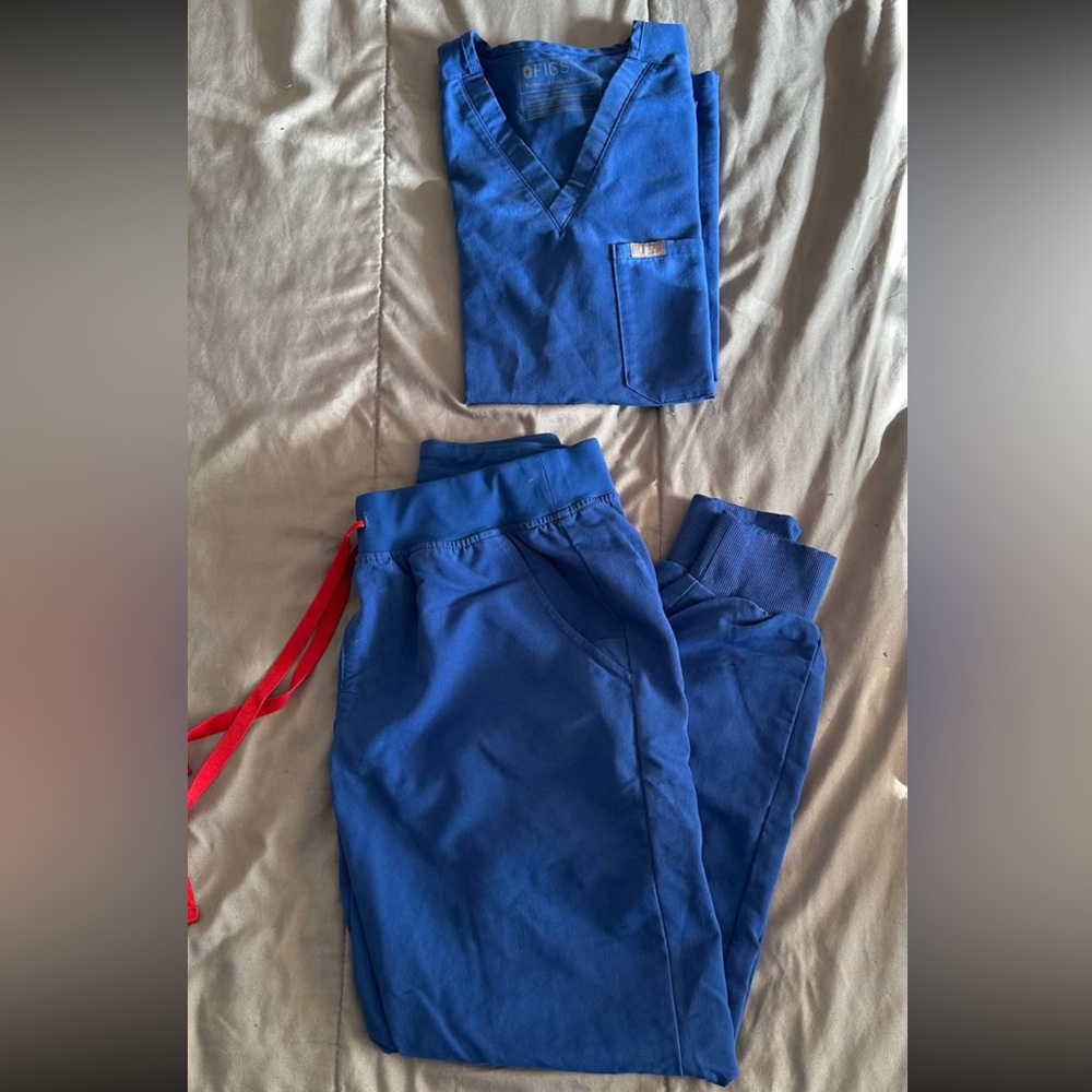 Figs Scrubs Set Winning Blue